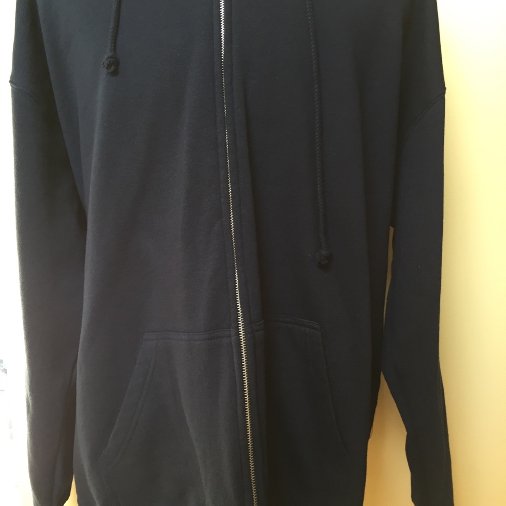 248 NWOT Navy Hooded Jacket with Papaw Graphic on Back - Picture 3 of 4